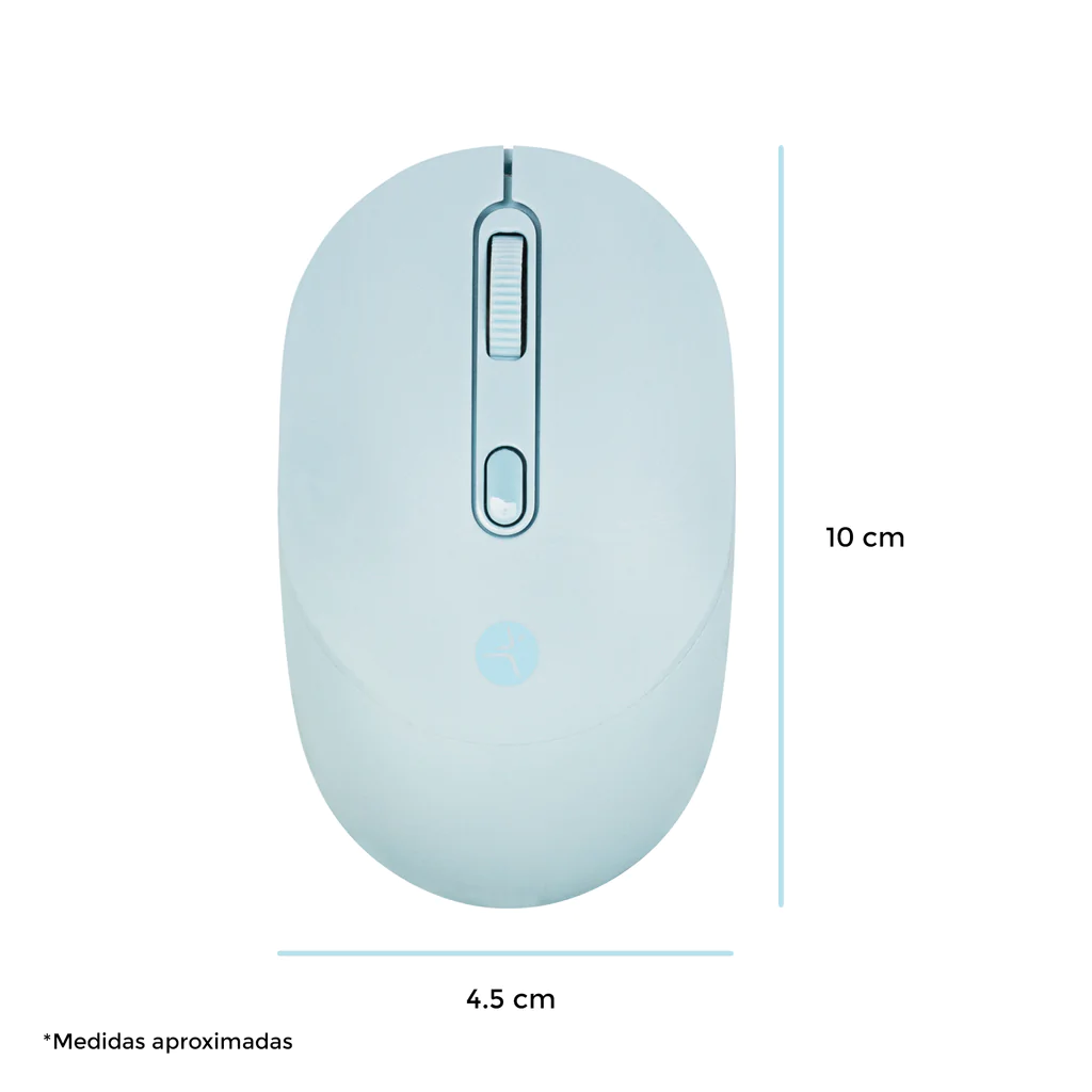 Mouse óptico inalámbrico de clic silencioso ambidiestro - Azul