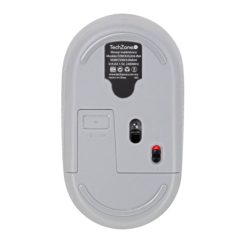 Mouse óptico inalámbrico de clic silencioso ambidiestro - Gris