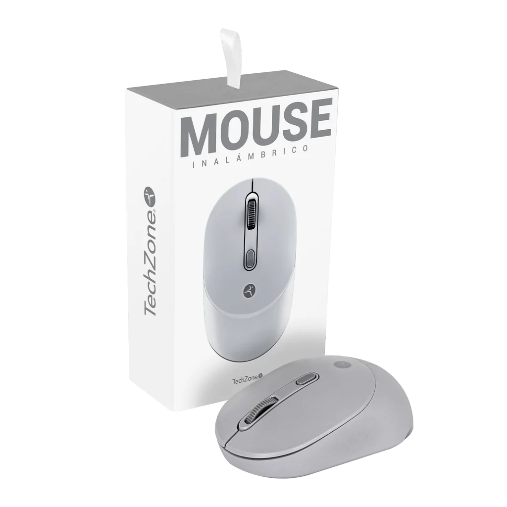 Mouse óptico inalámbrico de clic silencioso ambidiestro - Gris