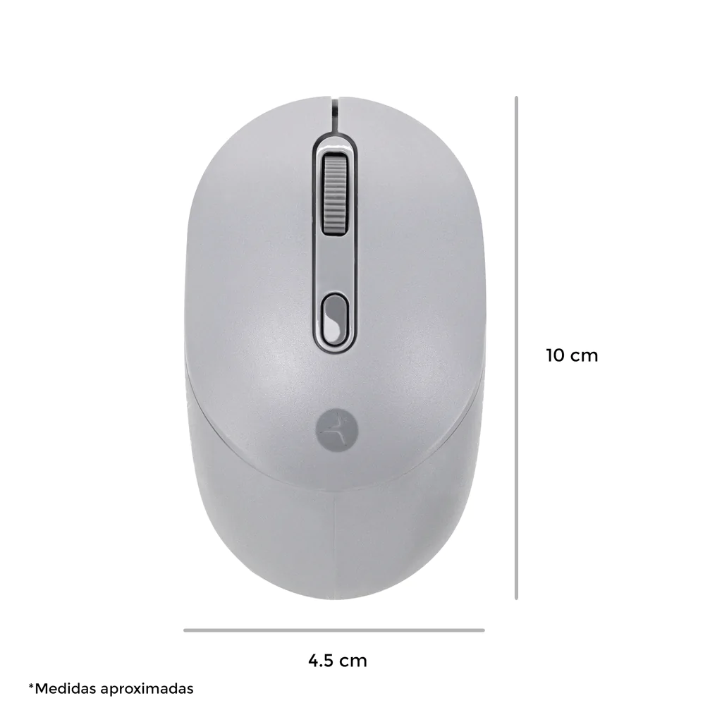 Mouse óptico inalámbrico de clic silencioso ambidiestro - Gris