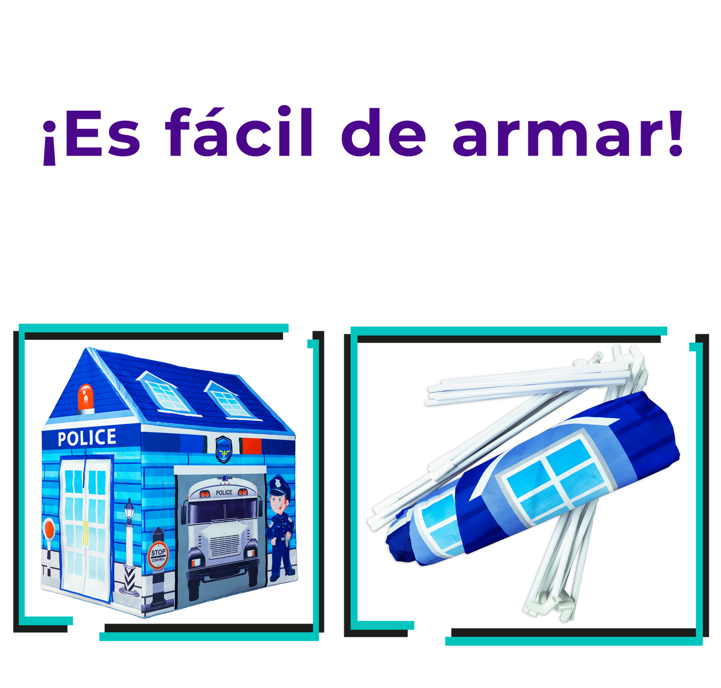 Casa tienda de juegos de policía para aire libre o interior