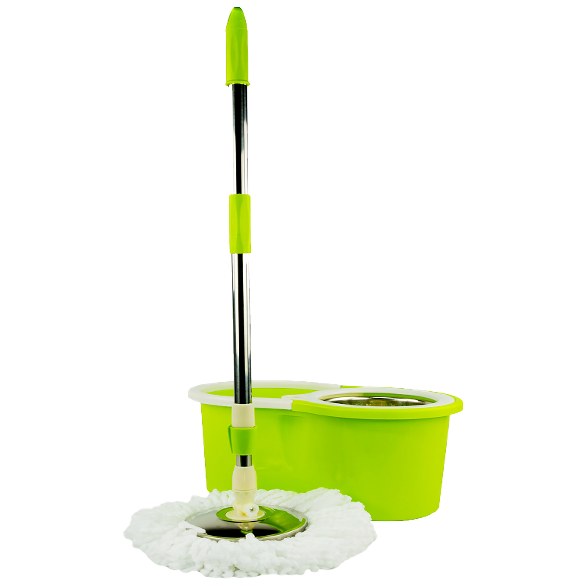 Trapeador mop verde inteligente microfibra exprimidor gira 360°