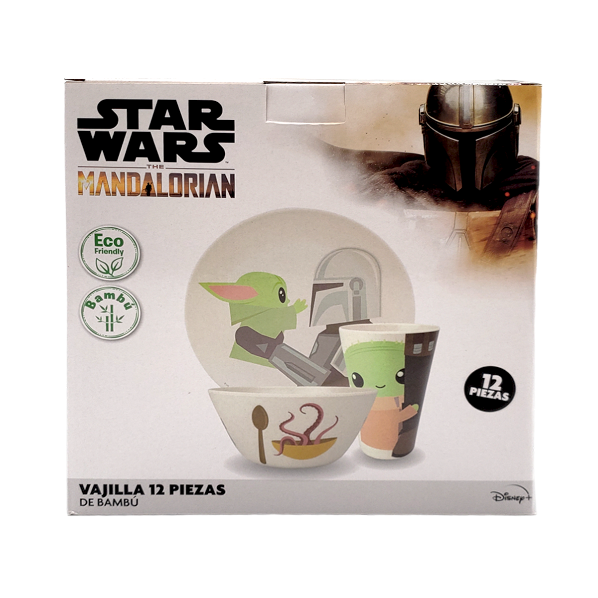 Vajilla de bambú 12 pz Mandalorian