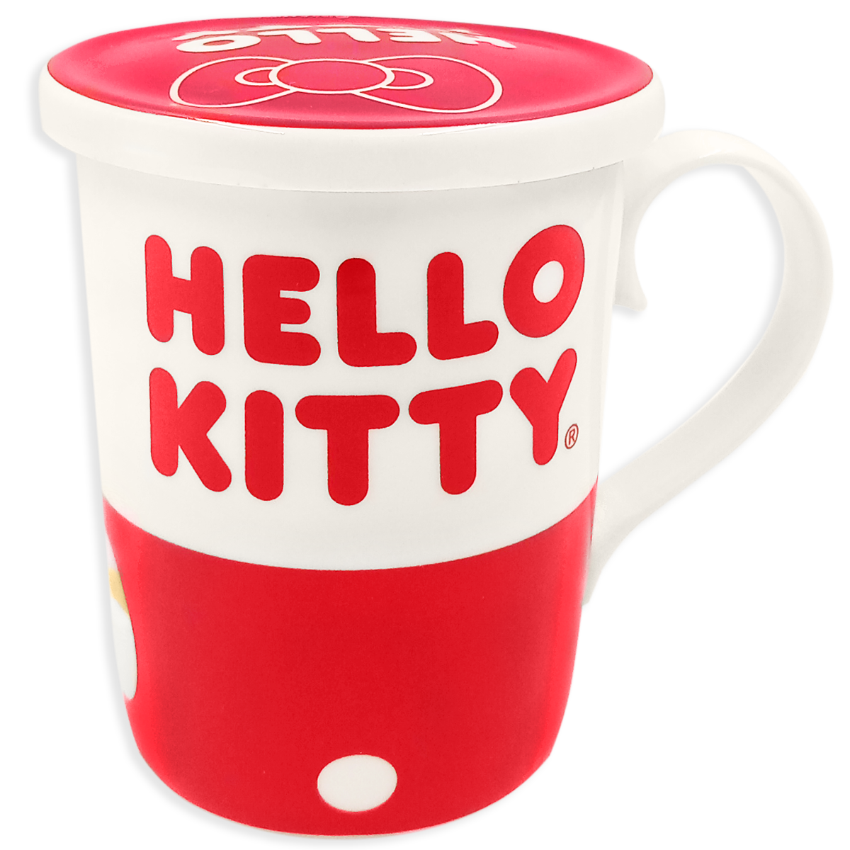 Taza para café con tapa de porcelana Hello Kitty