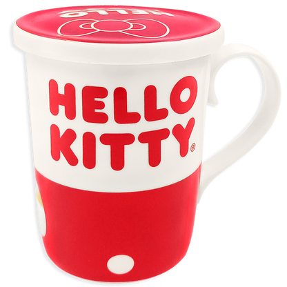 Taza para café con tapa de porcelana Hello Kitty