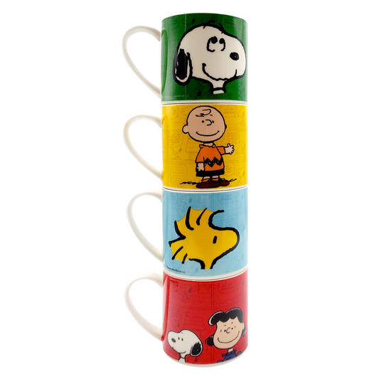 Juego de 4 tazas apilables Snoopy de porcelana