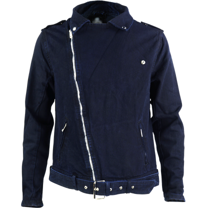 Chamarra rockera biker de mezclilla Azul Marino