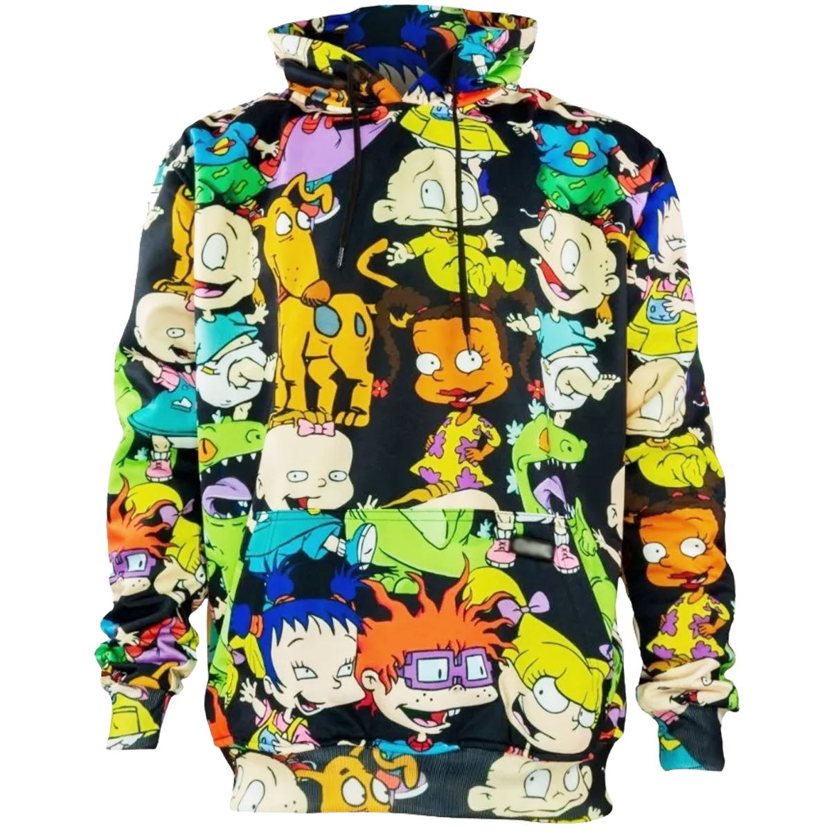 Sudadera hoddie hombre cerrada con gorro negra - Rugrats