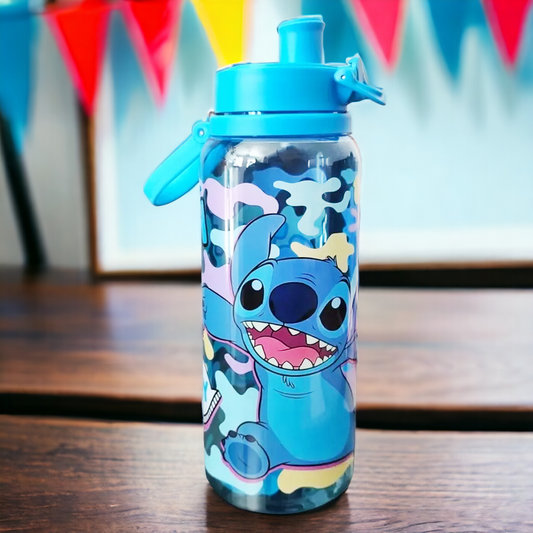 Botella stitch antiderrame tapa push up