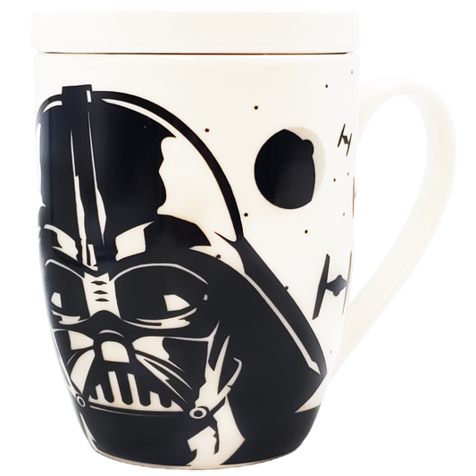 Taza para café con tapa de porcelana Darth Vader