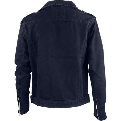 Chamarra rockera biker de mezclilla Azul Marino