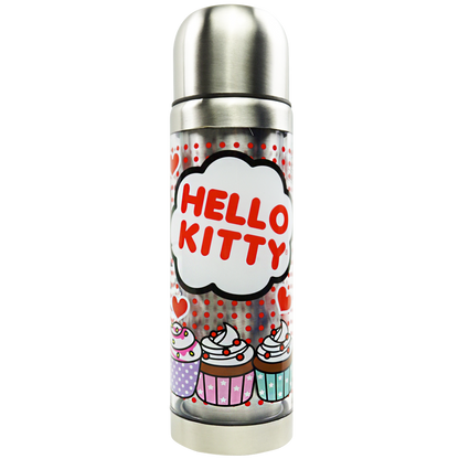 Botella termo de doble pared, tapa de acero Hello Kitty