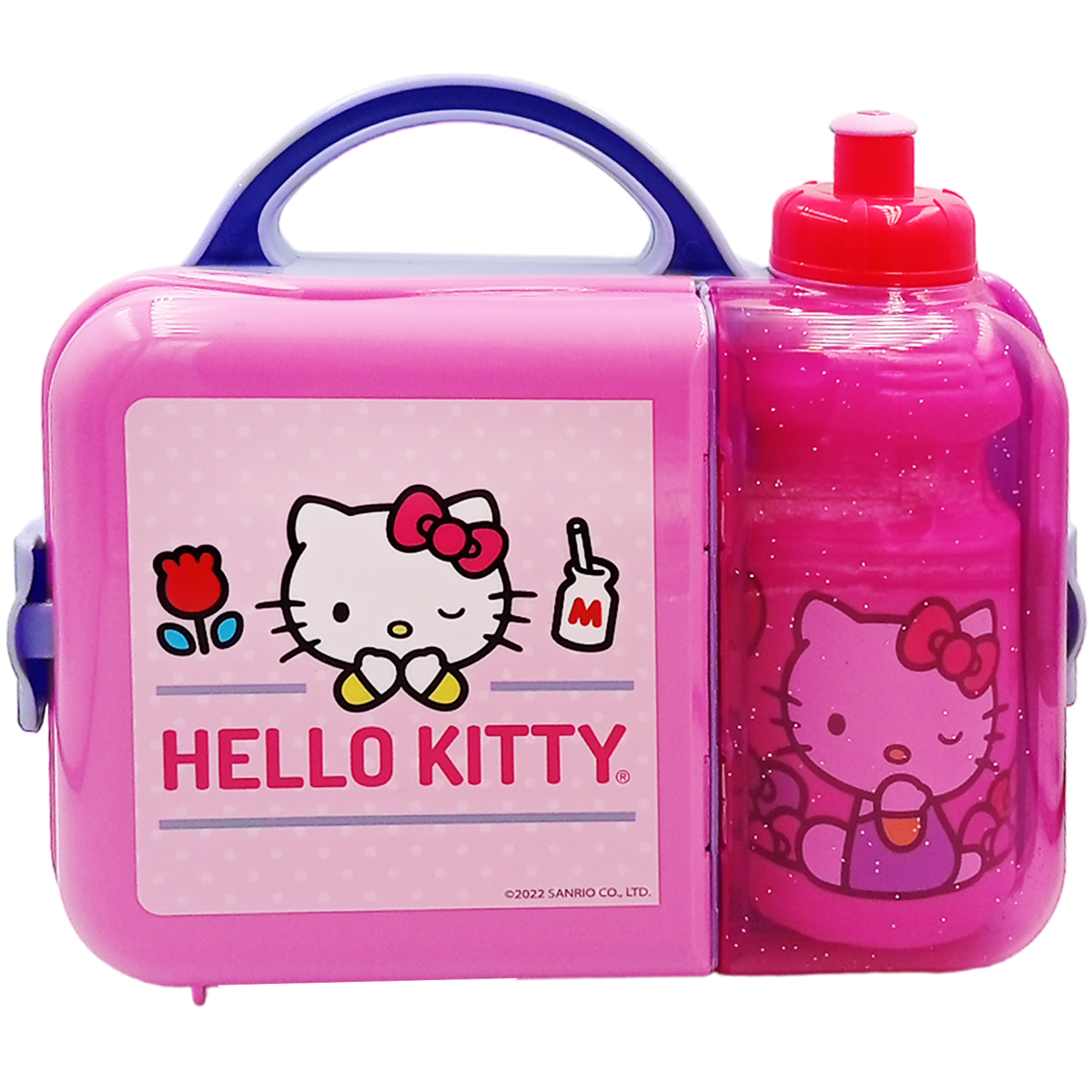 Lonchera infantil con porta vaso de plástico Hello Kitty