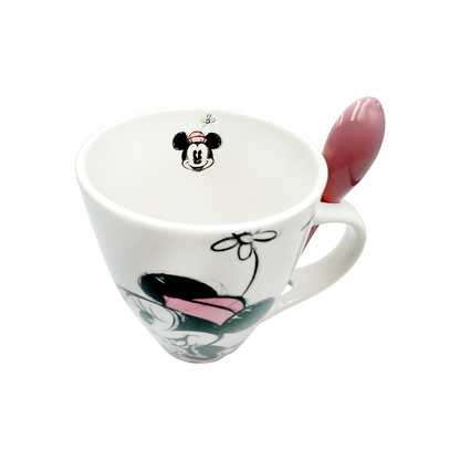 Juego de 2 Tazas de cerámica con cuchara Mickey y Minnie