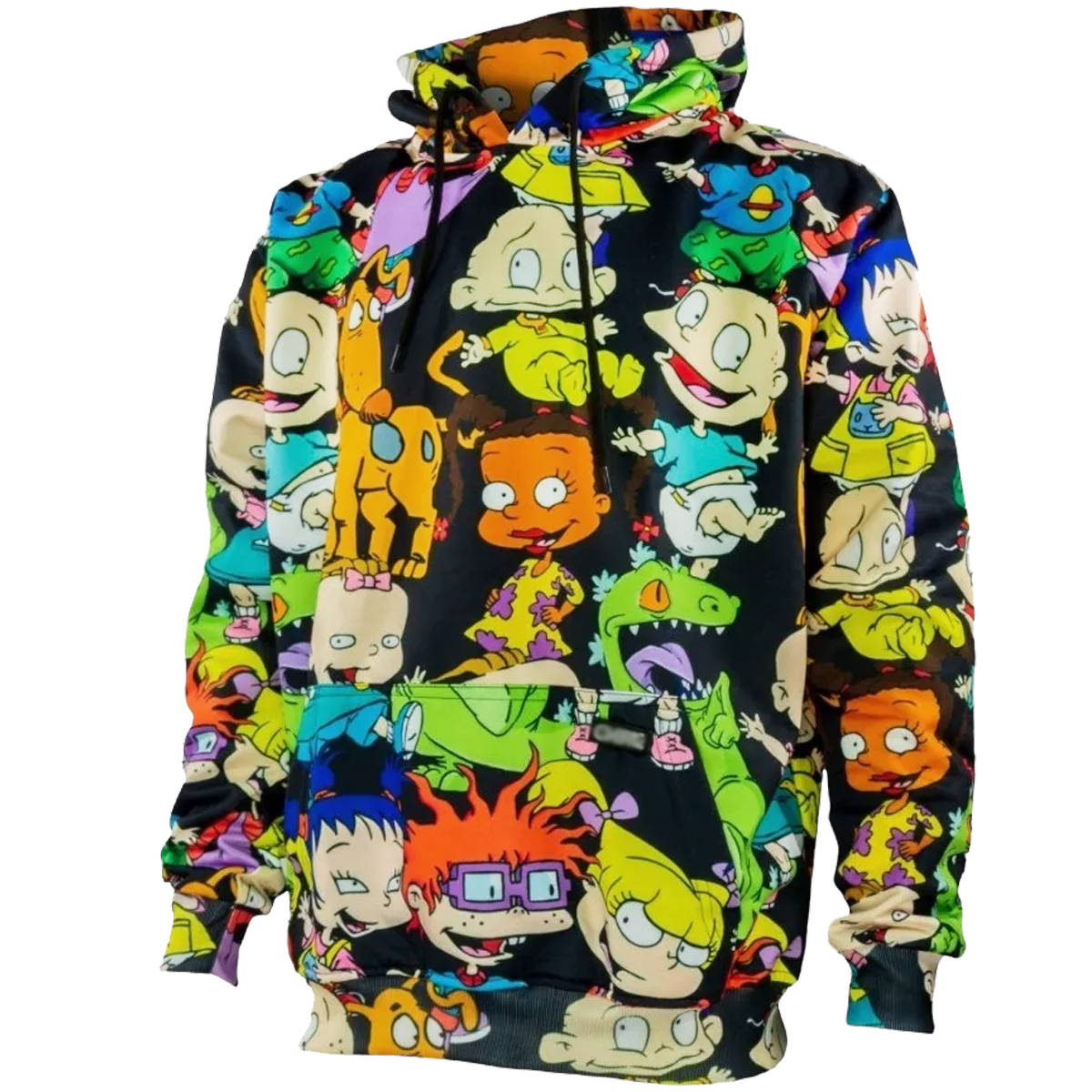 Sudadera hoddie hombre cerrada con gorro negra - Rugrats