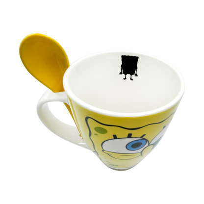 Juego de 2 Tazas de cerámica con cuchara Bob esponja