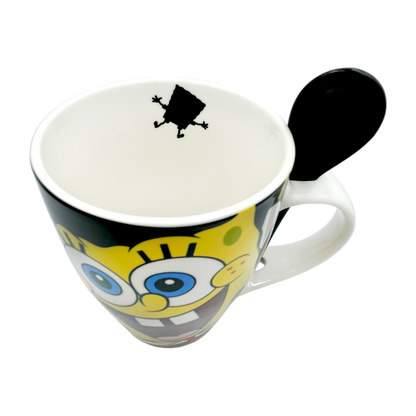 Juego de 2 Tazas de cerámica con cuchara Bob esponja