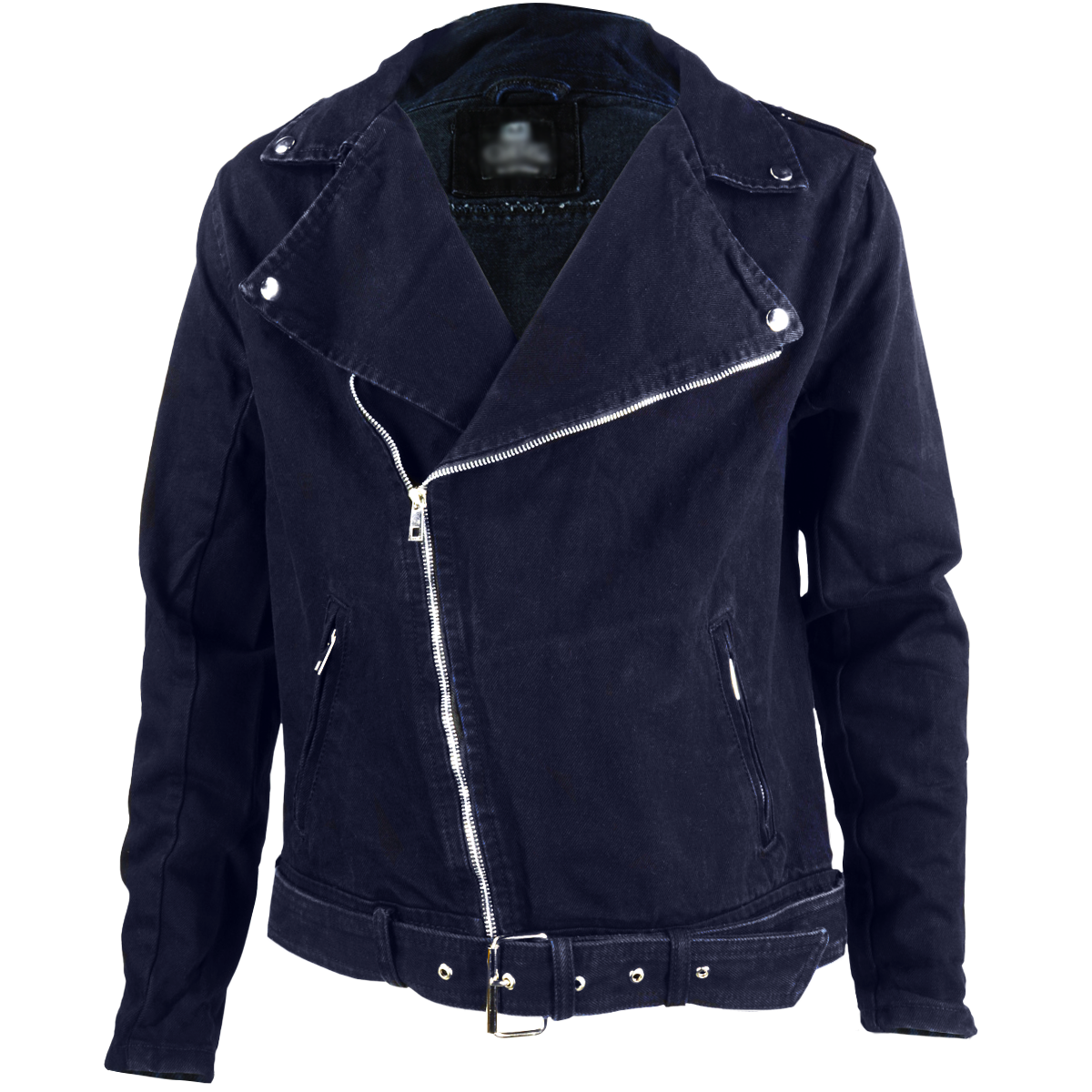 Chamarra rockera biker de mezclilla Azul Marino