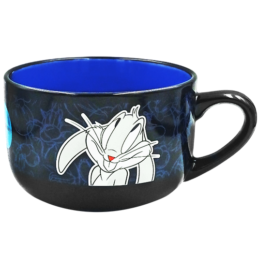 Taza jumbo cerealera de cerámica Bugs Bunny y Pato Lucas