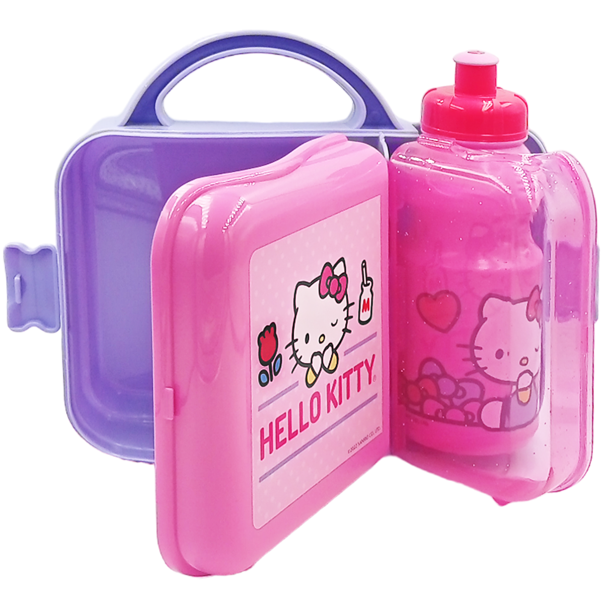 Lonchera infantil con porta vaso de plástico Hello Kitty