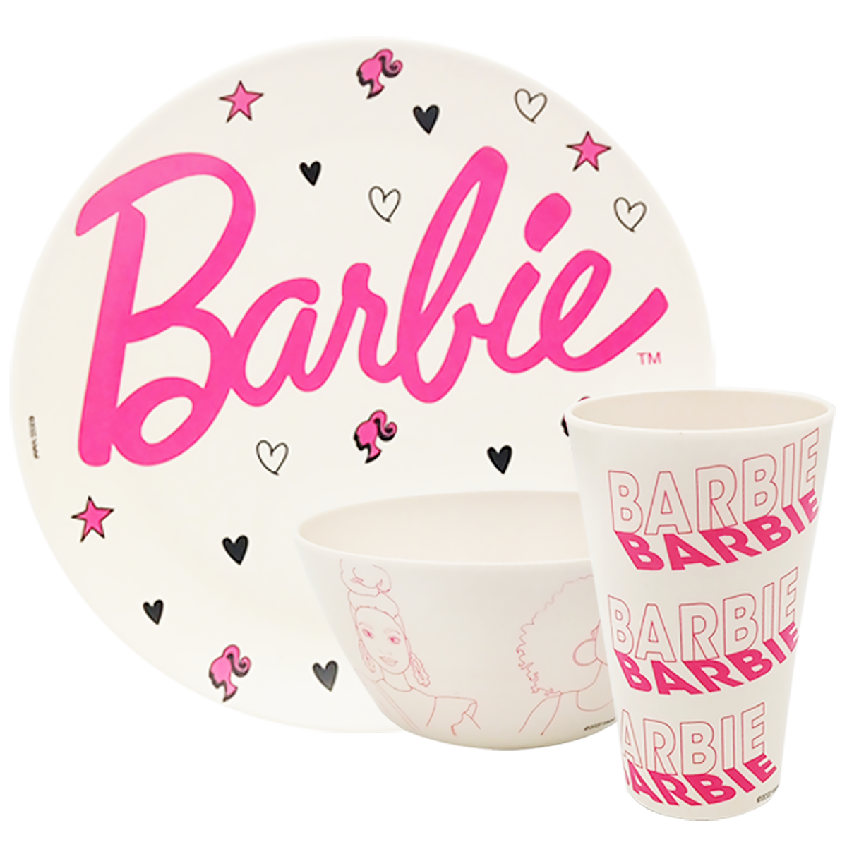 Vajilla de bambú Barbie