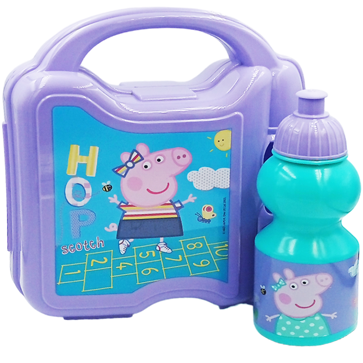 Lonchera infantil con porta vaso de plástico Peppa Pig