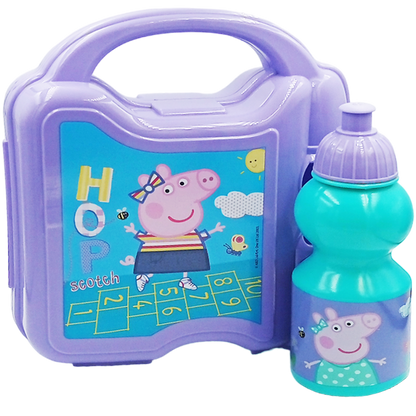 Lonchera infantil con porta vaso de plástico Peppa Pig