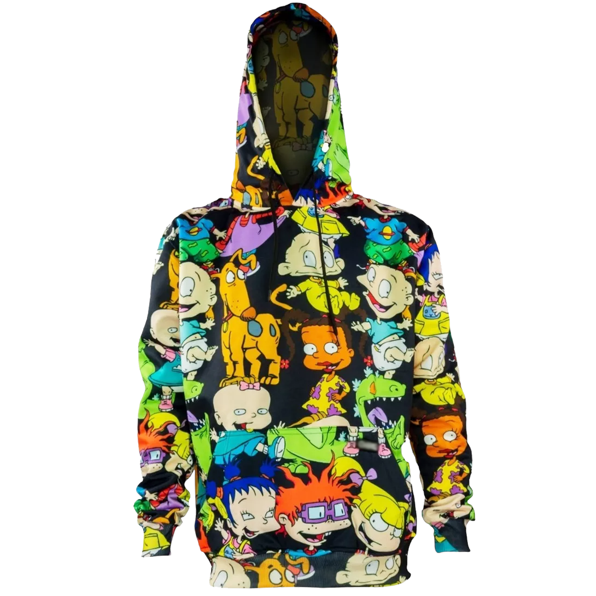 Sudadera hoddie hombre cerrada con gorro negra - Rugrats