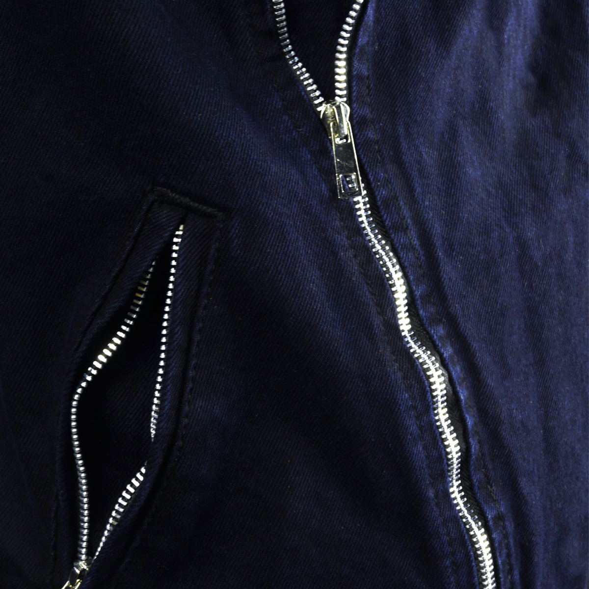 Chamarra rockera biker de mezclilla Azul Marino