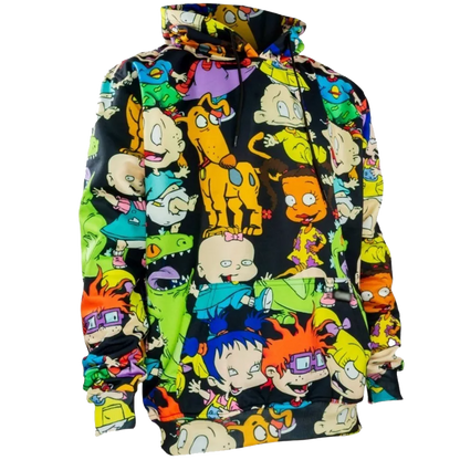 Sudadera hoddie hombre cerrada con gorro negra - Rugrats