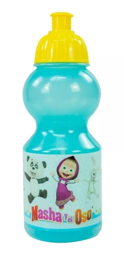 Lonchera infantil con porta vaso de plástico Masha y el oso