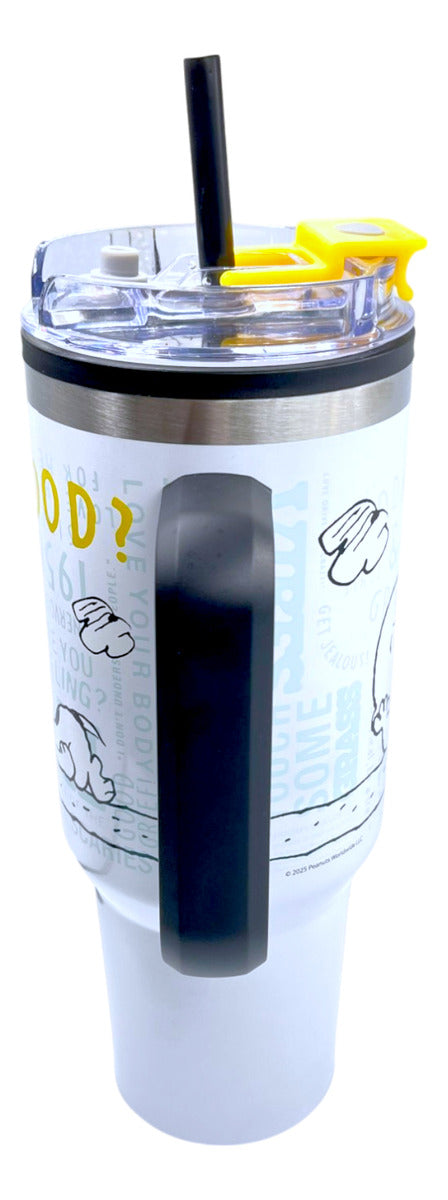 Termo Doble Pared Vaso Térmico Con Popote Snoopy