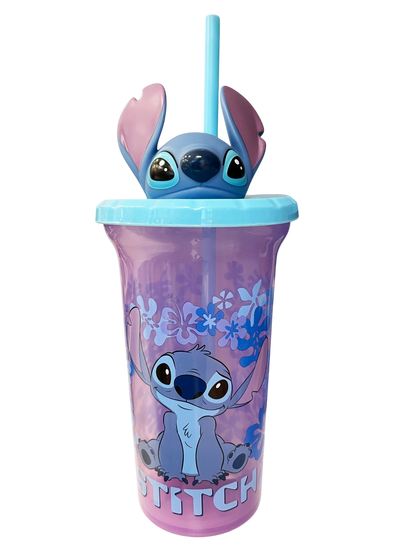 Vaso con tapa y popote Stitch