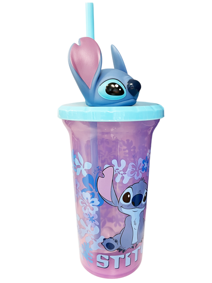 Vaso con tapa y popote Stitch