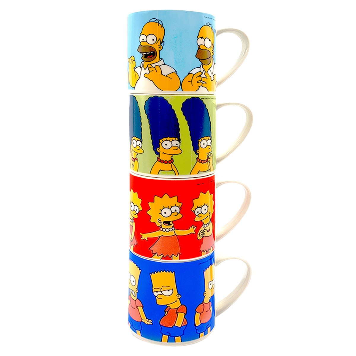 Juego de 4 tazas apilables Simpson de porcelana