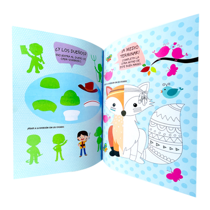 Libro de actividades, colorea con 100 stickers