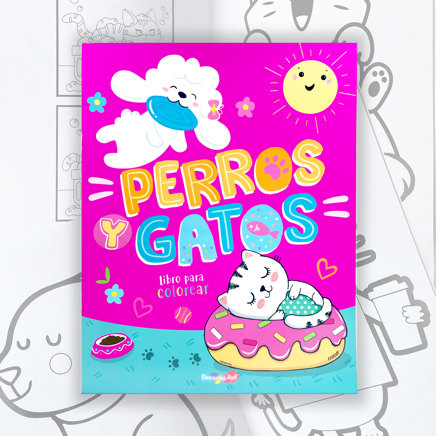 Libro para colorear perros y gatos