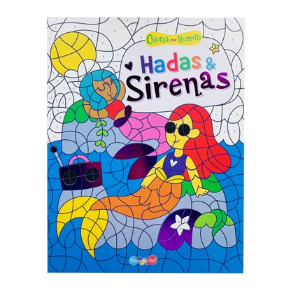 Libro para colorear por números - Hadas y sirenas