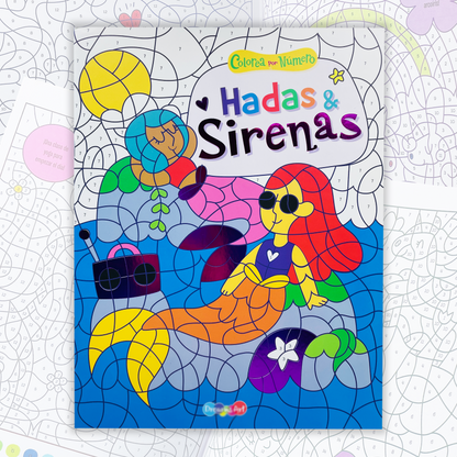 Libro para colorear por números - Hadas y sirenas