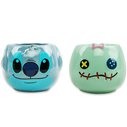 Set 2 Mini tazas dúo coleccionable Stitch y Scrump de cerámica