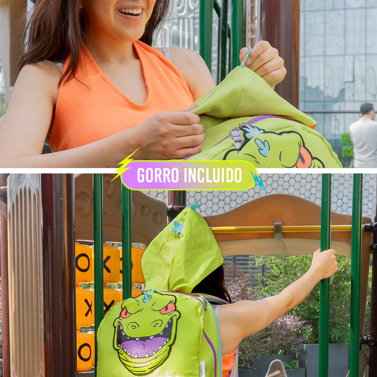 Mochila Reptar con gorrito