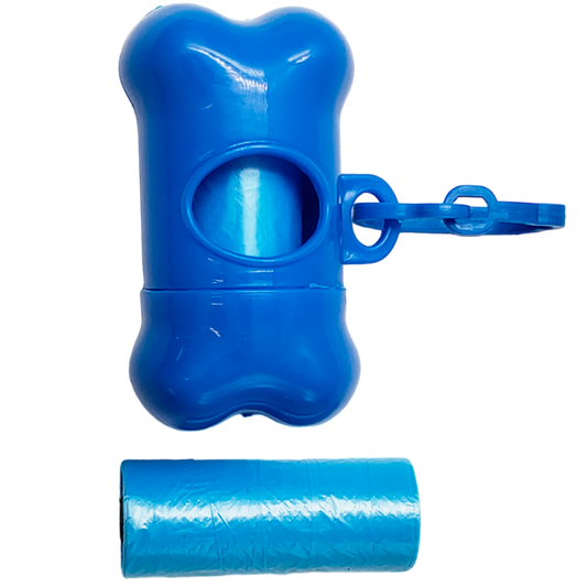 Dispensador de bolsas para heces con 2 rollos  - Azul