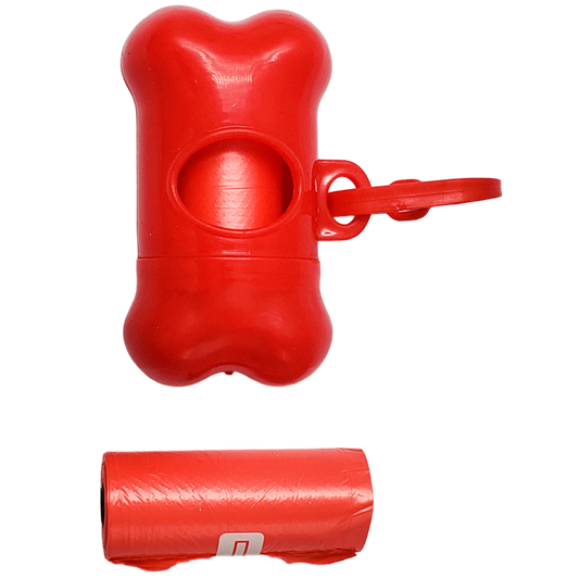 Dispensador de bolsas para heces con 2 rollos - Rojo