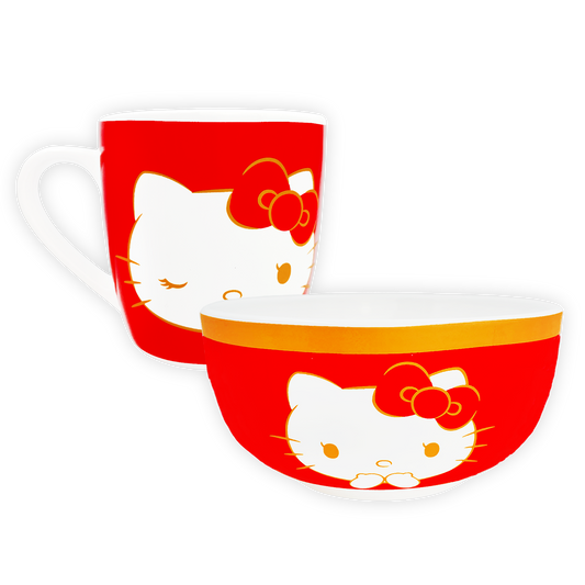 Juego de tazón y taza Hello Kitty