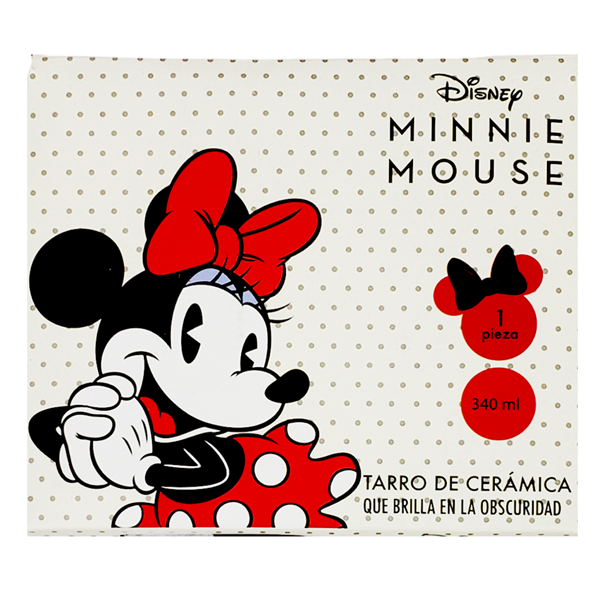 Tarro de cerámica Minnie brilla en la oscuridad