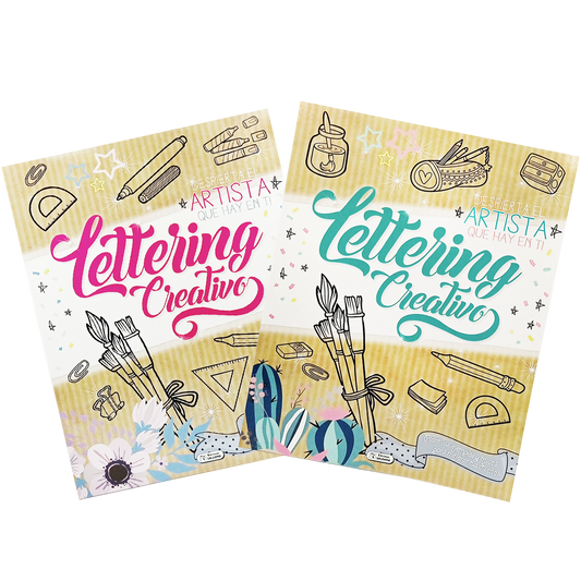 2 libros de lettering, colorea con plantillas, ejemplos y trucos