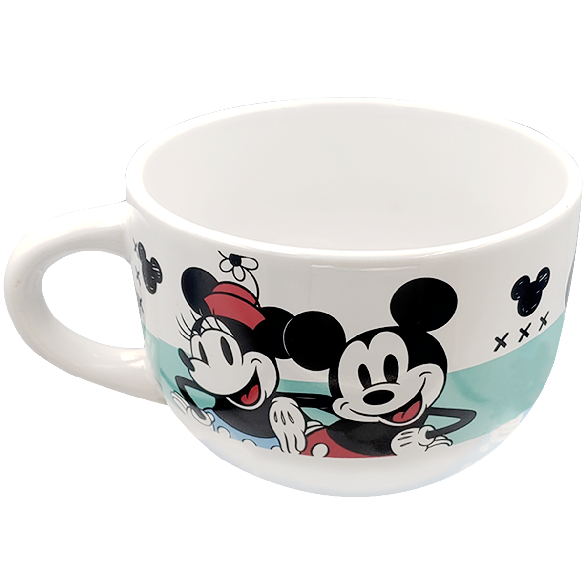 Taza jumbo cerealera de cerámica Mickey y Minnie