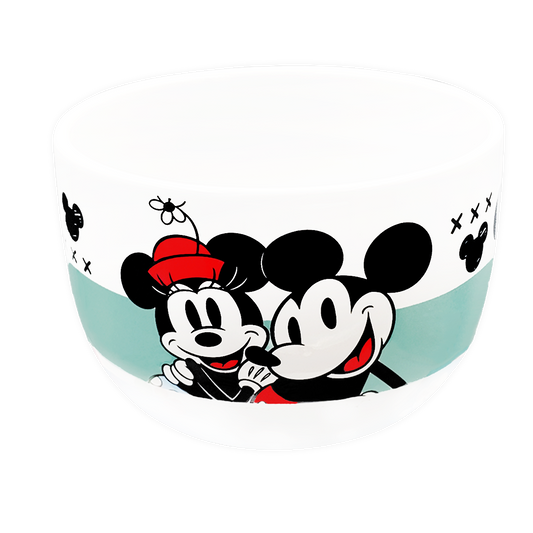 Taza jumbo cerealera de cerámica Mickey y Minnie