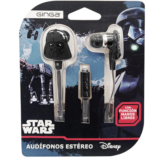 Audífonos manos libres Darth Vader Disney Star Wars sonido estéreo
