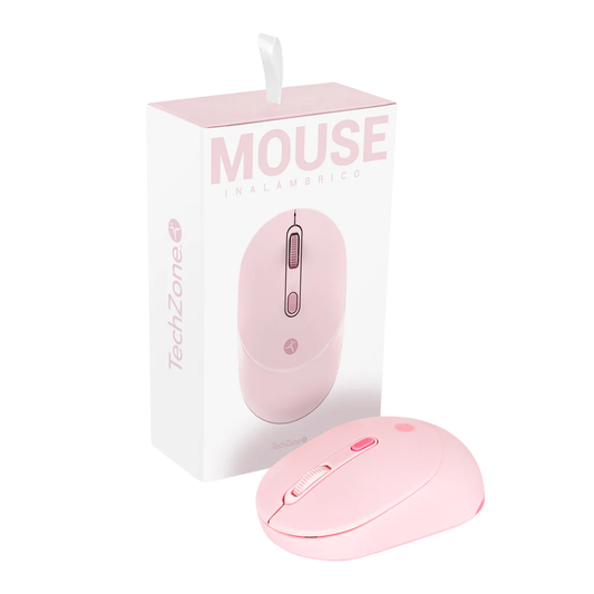 Mouse óptico inalámbrico de clic silencioso ambidiestro - Rosa